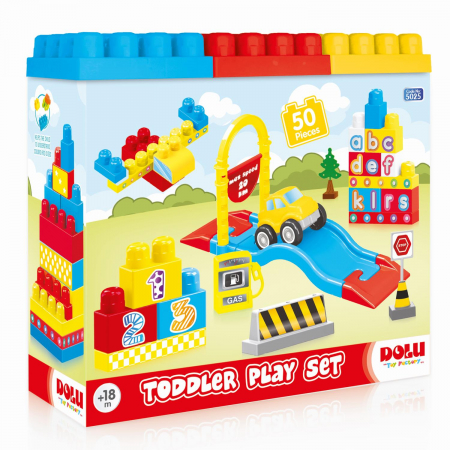 Vârsta - Set de constructie - 50 piese, DOLU, 1-2 ani +