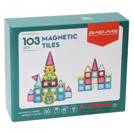 Jucarii si jocuri copii - Set de constructie magnetic 3D - 103 piese