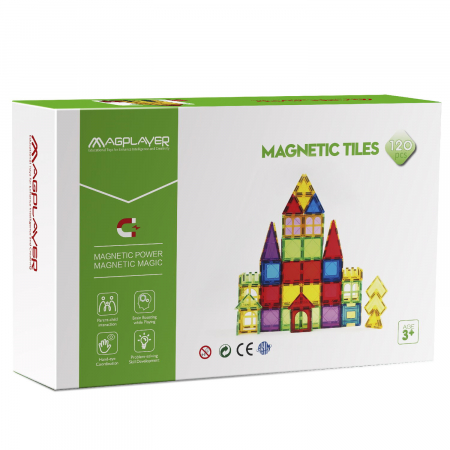 Jucarii si jocuri copii - Set de constructie magnetic 3D - 120 piese