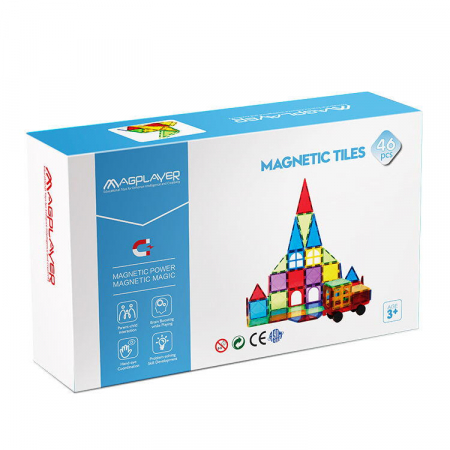 Jucarii si jocuri copii - Set de constructie magnetic 3D - 46 piese