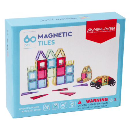 Jucarii si jocuri copii - Set de constructie magnetic 3D - 60 piese