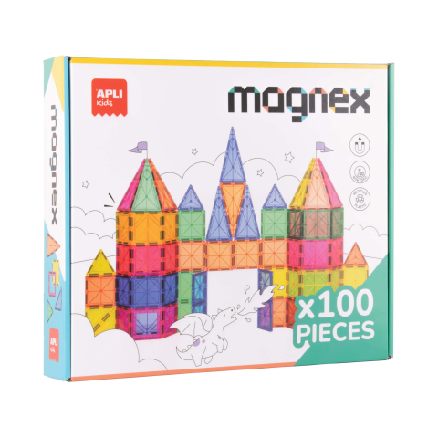 Vârsta - Set de constructie magnetic Magnex, 100 piese, Apli Kids, +6 ani
