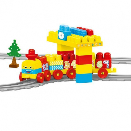Vârsta - Set de constructii cu trenulet - 58 piese, DOLU, 1-2 ani +