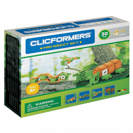 Jucarii si jocuri copii - Set de construit Clicformers- Insecte, 30 piese, Clicstoys, 4-5 ani +