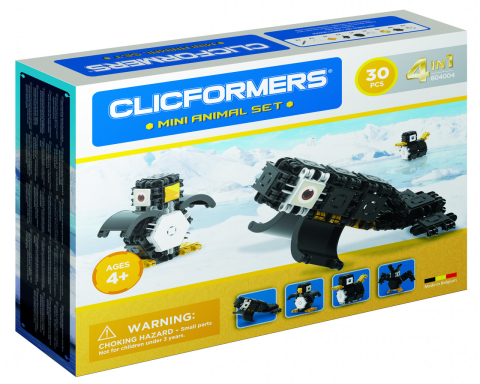 Jucarii copii 4-5 ani - Set de construit Clicformers- Mini Animal Set 30 piese, Clicstoys, 4-5 ani +