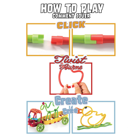 Set de construit cu magnet Spaghetteez 70 piese, Clicstoys, 4-5 ani + [3]