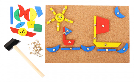 Cadouri copii - Set de creatie - Forme din lemn, BIGJIGS Toys, 2-3 ani +