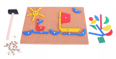 Set de creatie - Forme din lemn, BIGJIGS Toys, 2-3 ani + [1]