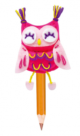 Set de cusut DIY - decoratiune topper pentru creion - Bufnita, + 5 ani [1]
