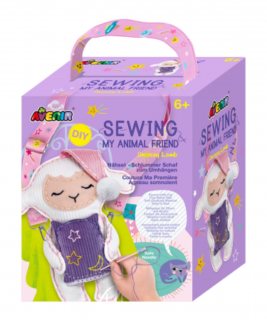 Jucarii si jocuri copii - Set de cusut Prietenul Meu Animal - Mielusel somnoros, + 6 ani