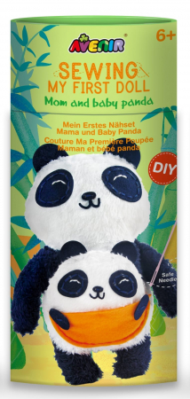Jucarii si jocuri copii - Set de cusut Prima Mea Papusa, Mama si puiul Panda, + 6 ani