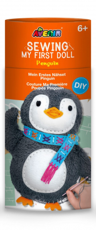 Jucarii si jocuri copii - Set de cusut Prima Mea Papusa, Pinguin, + 6 ani