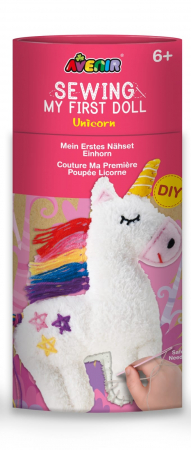 Jucarii si jocuri copii - Set de cusut Prima Mea Papusa, Unicorn, + 6 ani