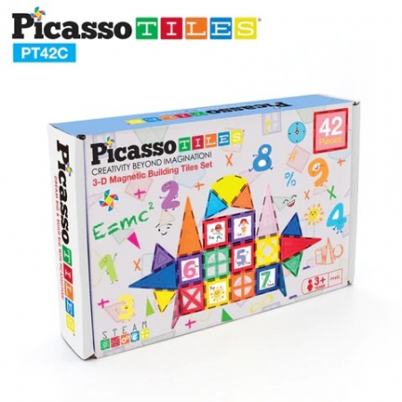 Jocuri cu magneti - Set de piese magnetice, 10 piese de artă grafică, Click-In, Picasso Tiles