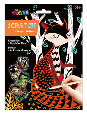 Jocuri creative - Set de razuit - 4 Animale magice