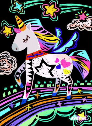 Set de razuit - 4 Unicorni magici [1]