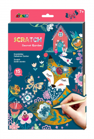 Jucarii si jocuri copii - Set de razuit A4 - Gradina secreta, + 7 ani