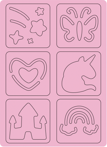 Set de razuit cu sabloane - Unicorni [2]