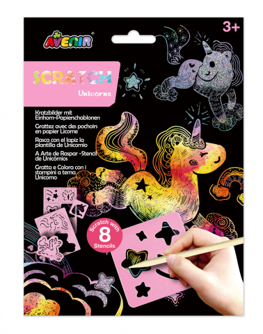 Jocuri creative - Set de razuit cu sabloane - Unicorni