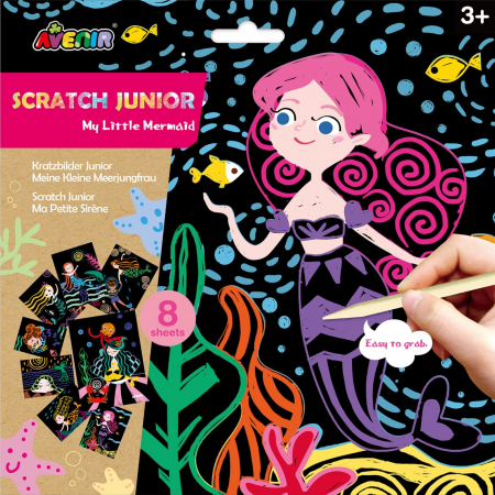 Jucarii si jocuri copii - Set de razuit Scratch Junior - Mica Mea Sirena, + 3 ani