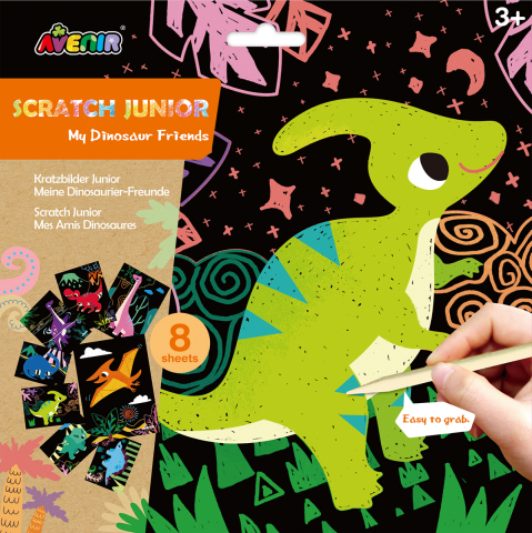 Jocuri creative - Set de razuit Scratch Junior - Prietenii mei dinozauri