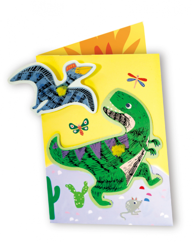 Set de razuit si realizat Felicitari - Dinozauri [1]