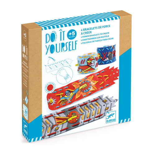 Jucarii copii 8-9 ani - Set DIY Djeco, Bratari cu super puteri