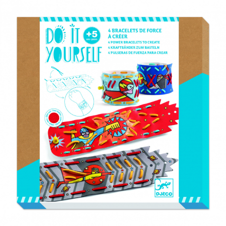 Jucarii copii 4-5 ani - Set DIY Djeco, Bratari cu super puteri