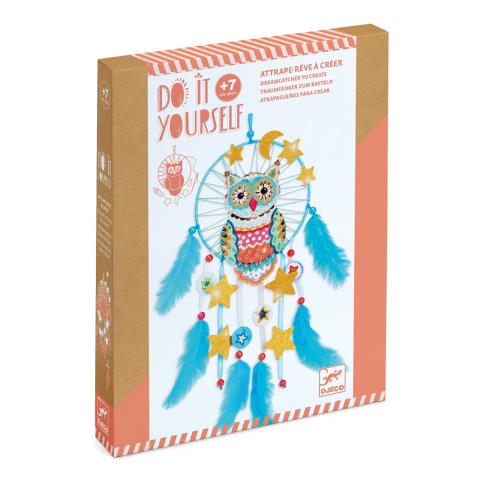 Vârsta - Set DIY Djeco, Dreamcatcher cu sclipici, 6-7 ani +