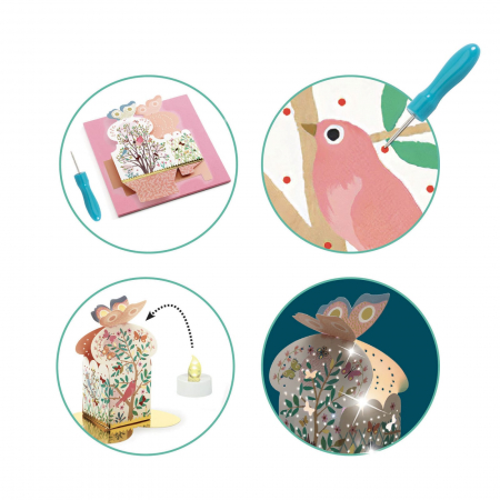 Set DIY Djeco, Felinare-Lumina de veghe, 6-7 ani + [1]