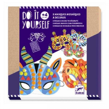 Jucarii gradinita si scoala - Set DIY Djeco, masti animale, 2-3 ani +
