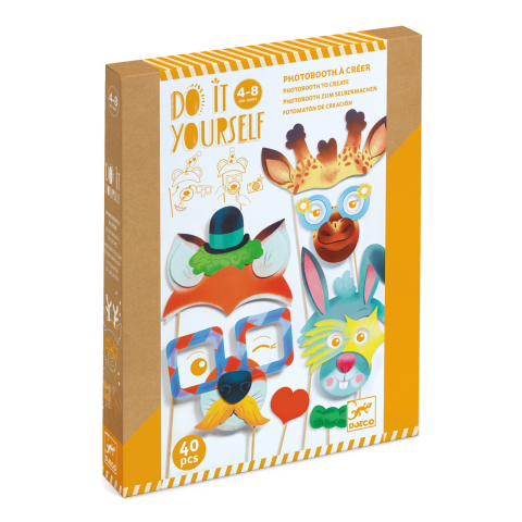Jucarii copii 4-5 ani - Set DIY Djeco, Masti petrecere, 4-5 ani +