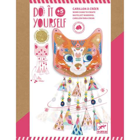 Set DIY Djeco, Mobil cu clopotei si sclipici- Pisicuta, 4-5 ani + [1]