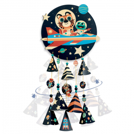 Set DIY Djeco, Mobil fluorescent cu clopotei- Stele, 4-5 ani + [1]