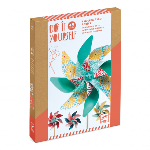 Vârsta - Set DIY Djeco, moristi de vant, modele cu flori, 2-3 ani +
