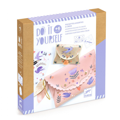 Jucarii copii 8-9 ani - Set DIY Djeco, Poseta si portmoneu