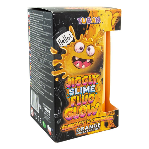 Jucarii si jocuri copii - Set DIY experimente JIGGLY SLIME FLUO GLOW, PORTOCALIU 430 g