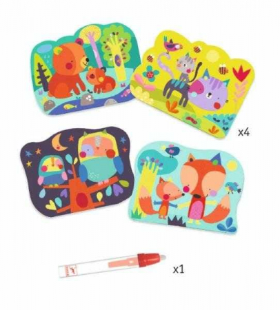 Set Djeco pictura cu apa, in padure, 1-2 ani + [2]