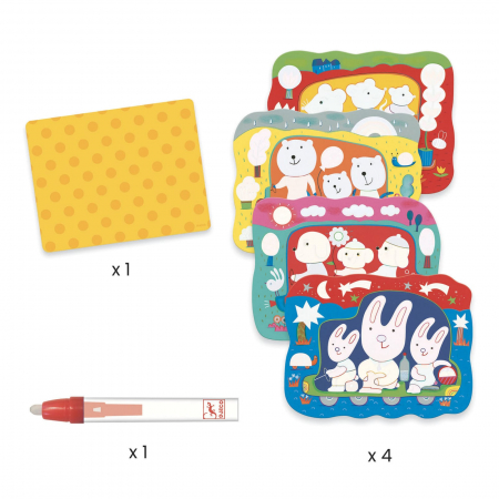 Set Djeco pictura cu apa, La drum, 0-1 ani + [1]