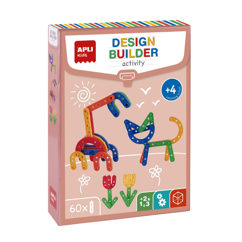 Vârsta - Set educativ de constructie Design Builders 60 piese, Apli Kids, +4 ani