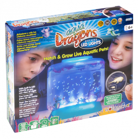 Jucarii baieti - Set educativ STEM - AQUA DRAGONS Habitat Lumea subacvatica - acvariu Deluxe cu LED-uri