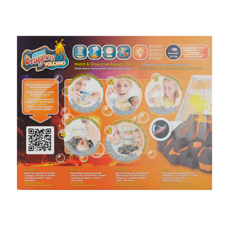 Set educativ STEM - AQUA DRAGONS Habitat VULCAN cu lava - acvariu cu LED si Aqua Dragons rosii [5]