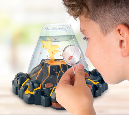 Set educativ STEM - AQUA DRAGONS Habitat VULCAN cu lava - acvariu cu LED si Aqua Dragons rosii [3]