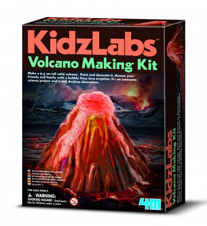 Jocuri experimente stiintifice - Kit creativ - Realizeaza un vulcan, 4M, +8 ani