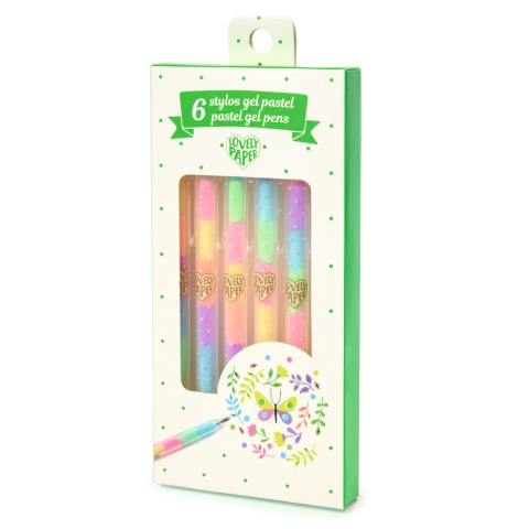 Papetarie si Rechizite - Set fluo roll-gel Djeco, 6 culori combinate, 6-7 ani +