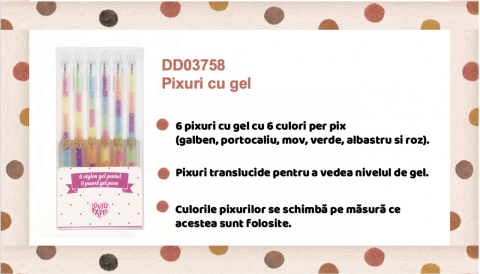 Set fluo roll-gel Djeco, 6 culori combinate, 6-7 ani + [1]