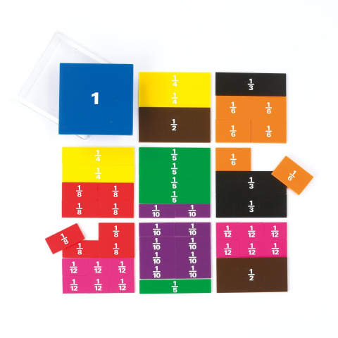 Jucarii si jocuri copii - Set Fractii Matematice cu Piese Imprimate - 51 Piese, Material Educativ pentru Fractii si Procente, 6+ Ani