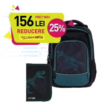 Dinozauri - Set ghiozdan + penar, Dinozauri
