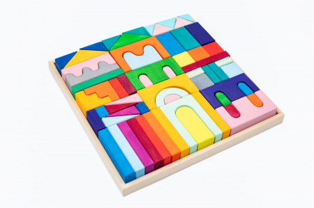 Jucarii si jocuri Montessori - Set Handmade, Constructor din Lemn Didu, Marc toys, 2-3 ani +