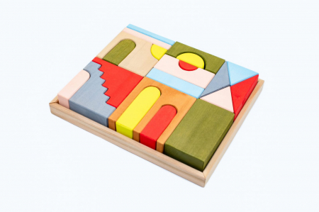 Jucarii si jocuri copii - Set Handmade, Constructor din Lemn Mati, Marc toys, 2-3 ani +
